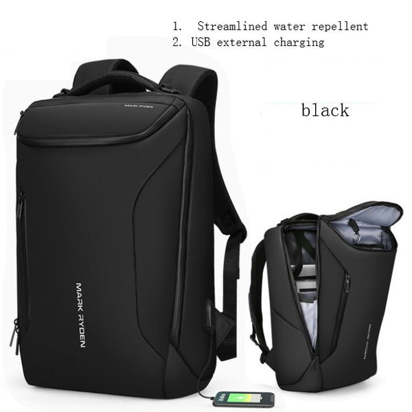 MARK RYDEN Business Backpack for Men, Waterproof High Tech Backpack with Sport Car Shape Design and USB Charging Port