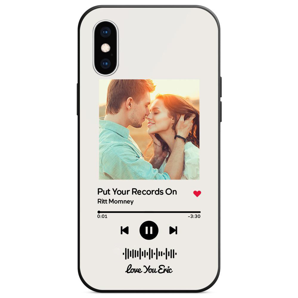 Custom Scannable Music Code Glass iPhone Cases with Picture