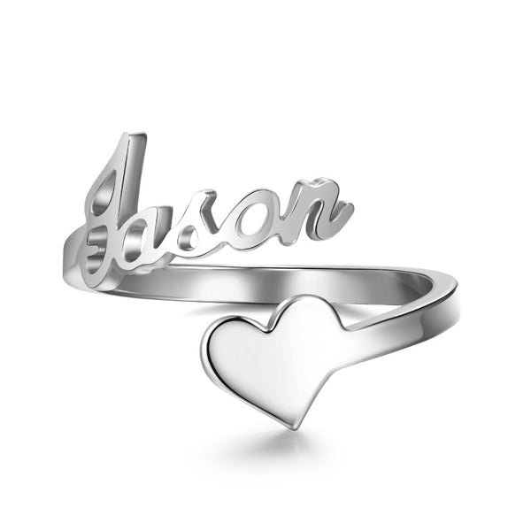 DIY Stainless Steel Heart Shaped Name Ring