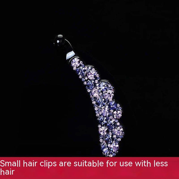 Banana Clip Ponytail Clip Barrettes Non-slip Vertical Clip Rhinestone Hair Accessories