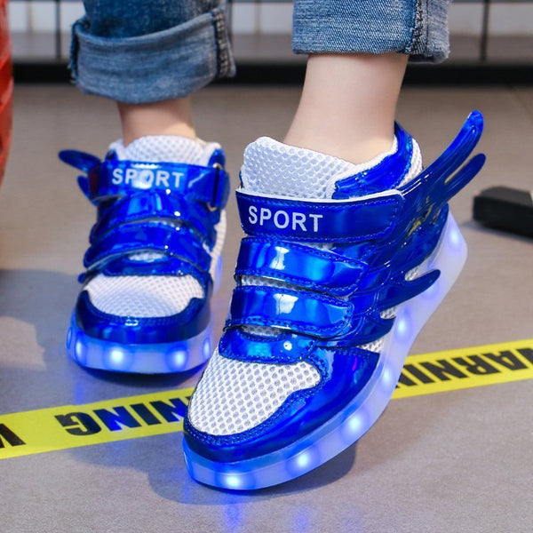 Lights up, children's sneakers, glitter shoes