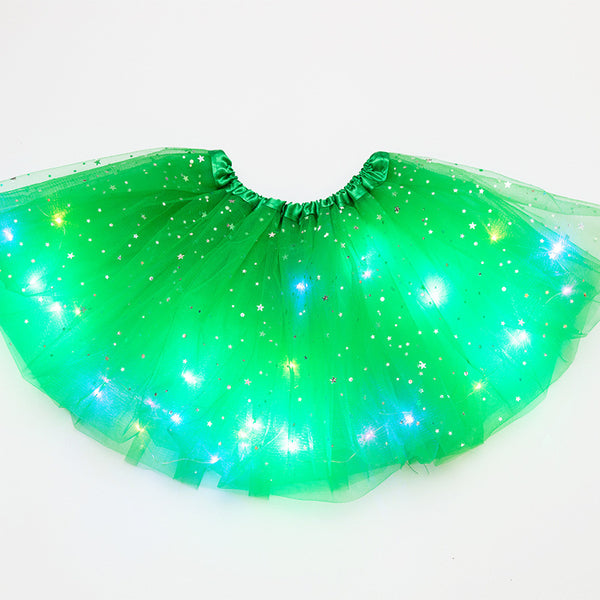 Magical & Luminous  LED Princess Halloween Tutu Skirt Sequins Shiny Skirt