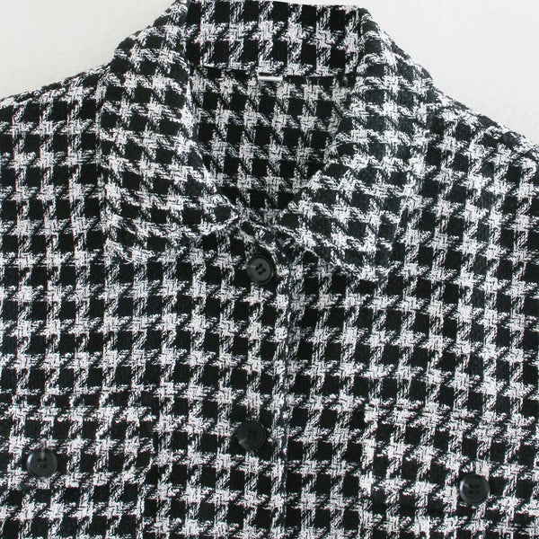 Women's houndstooth coat coat