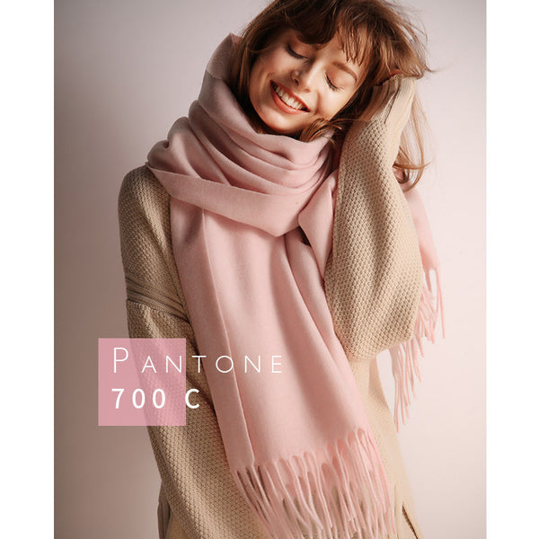 Women wool scarf thick solid scarf