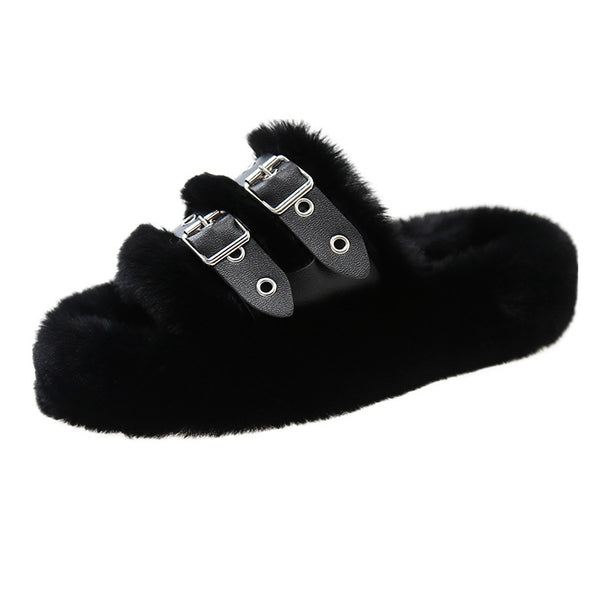 Home Platform Slippers Women's Belt Buckle