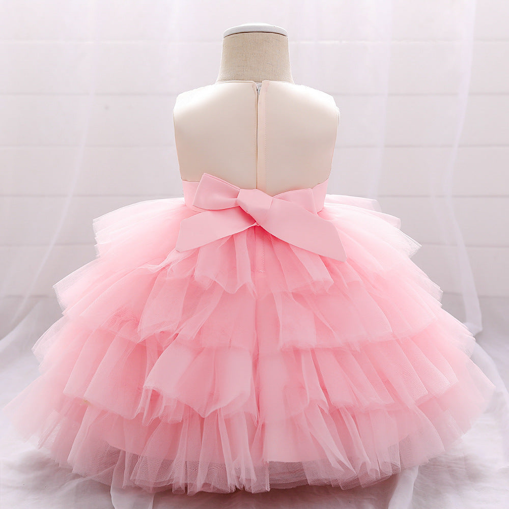 Baby Sequined Bow Children Princess Dress Gown