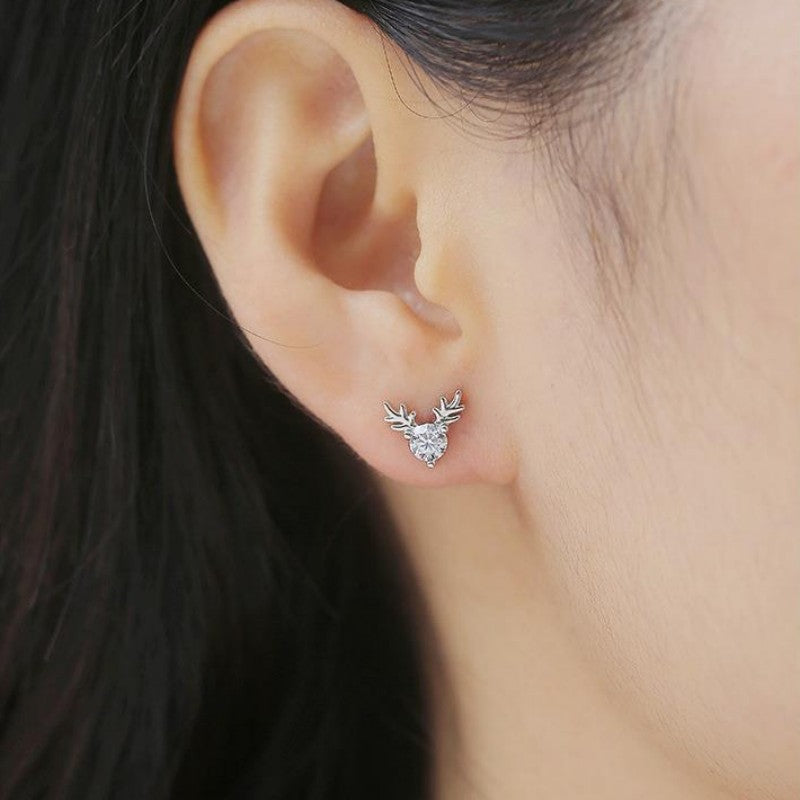 Moissanite One Deer Has Your Ear Studs 925 Silver Earrings Earring Silver Accessories Wholesale