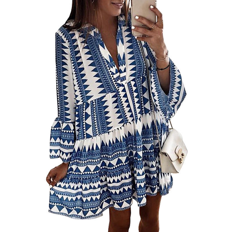 Chiffon Dress Women Europe And America Spring And Summer New Print