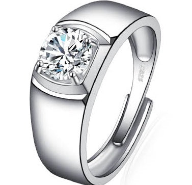 Platinum Diamond Ring Moissanite Ring D Color 1 Carat Opening