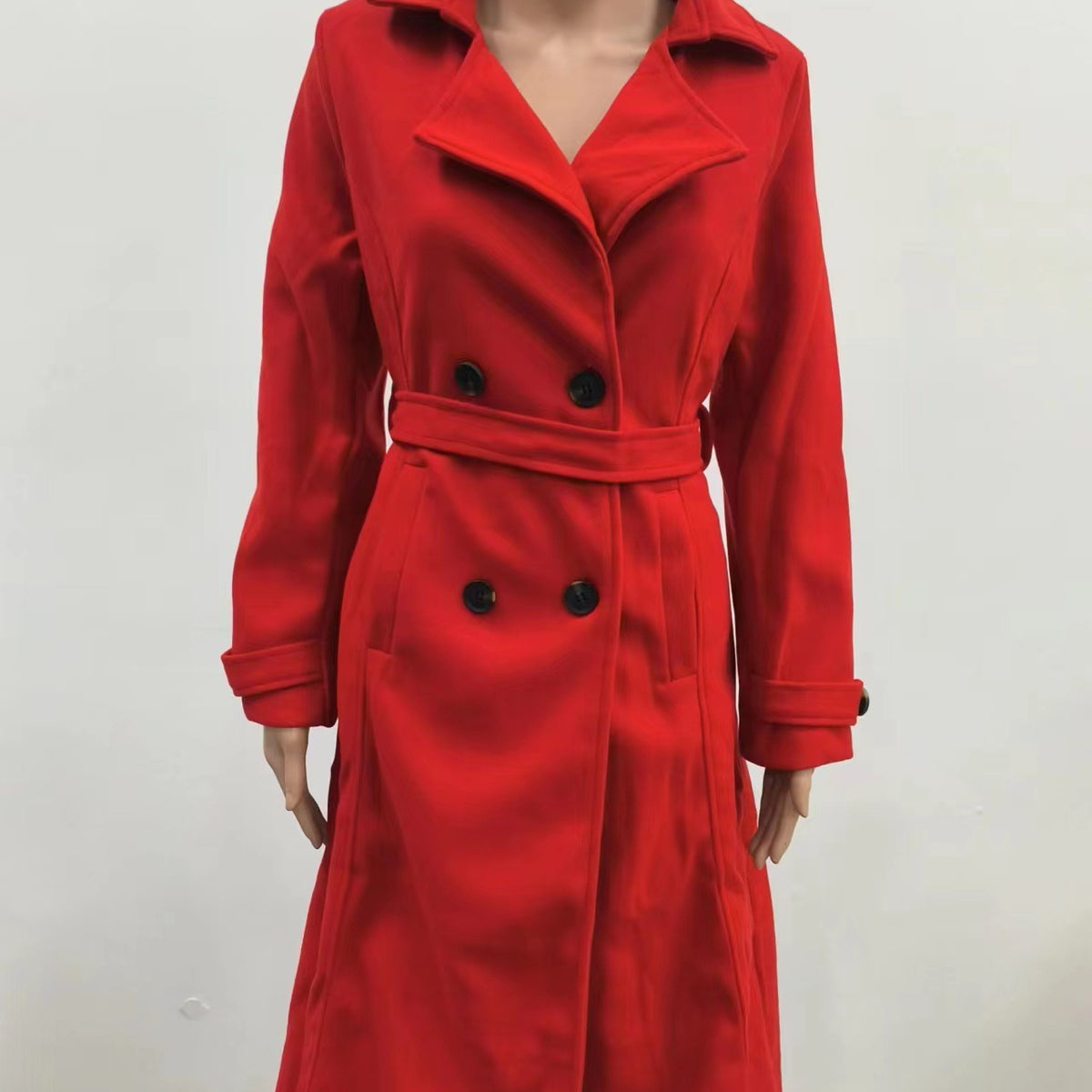 Women's Coat Woolen Extended Suit Collar Trench Coat