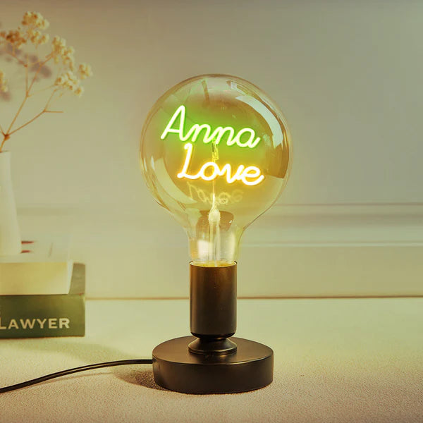 Custom Text Lamp, Edison Led Filament Modeling Lamp Soft Light Bulbs