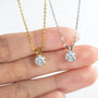 925 Silver Moissanite Necklace Clavicle Chain Ladies