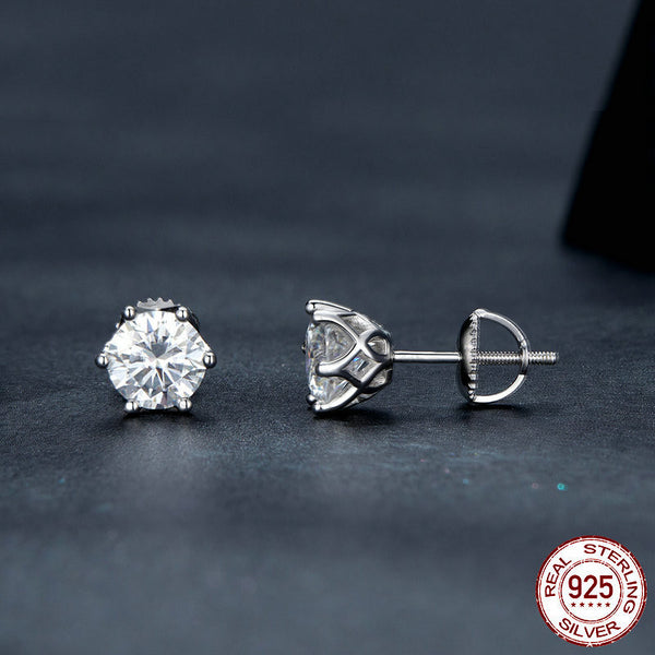 Fashion Six-claw Moissanite Stud Earrings