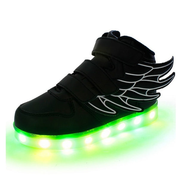 Children's shoes led light shoes children's wings light shoes usb charging colorful luminous shoes casual light shoes