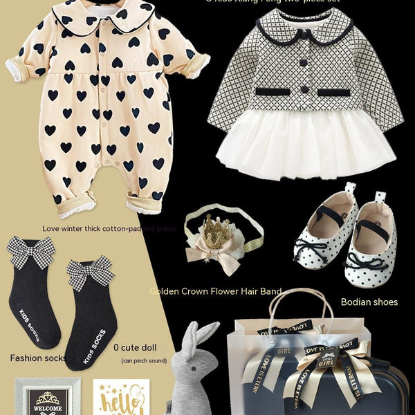 Baby Gift Package Little Princess Black Gold Dress Polka Dot Set