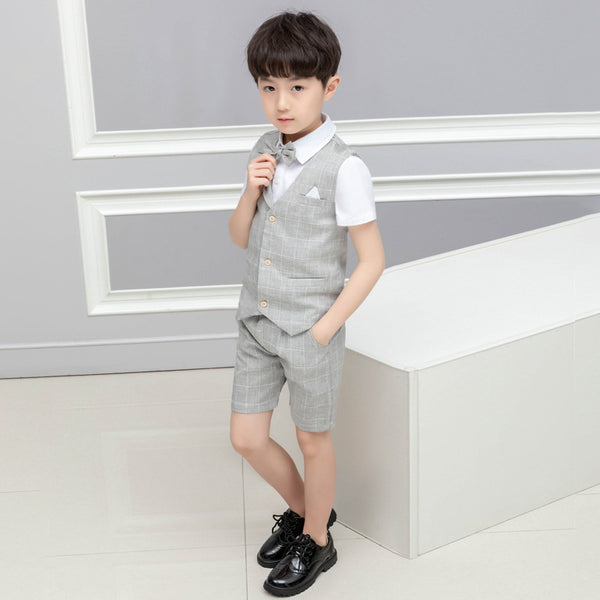 Boys' Suit Dress Vest Shorts Baby Suit