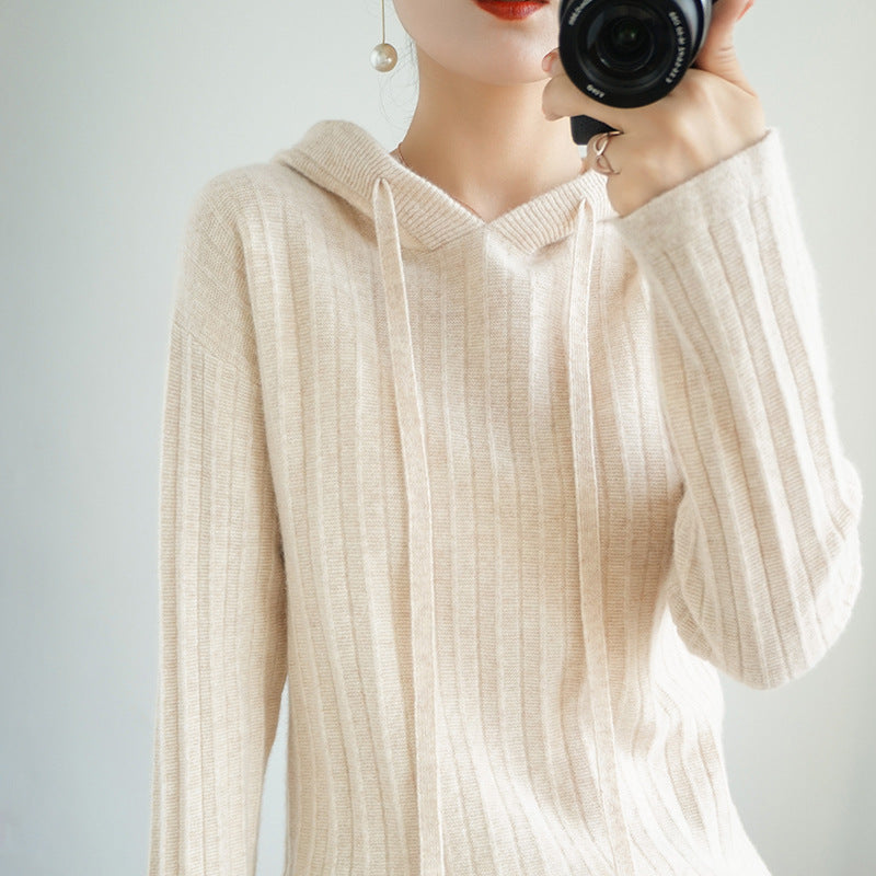 Cashmere hooded sweatshirt