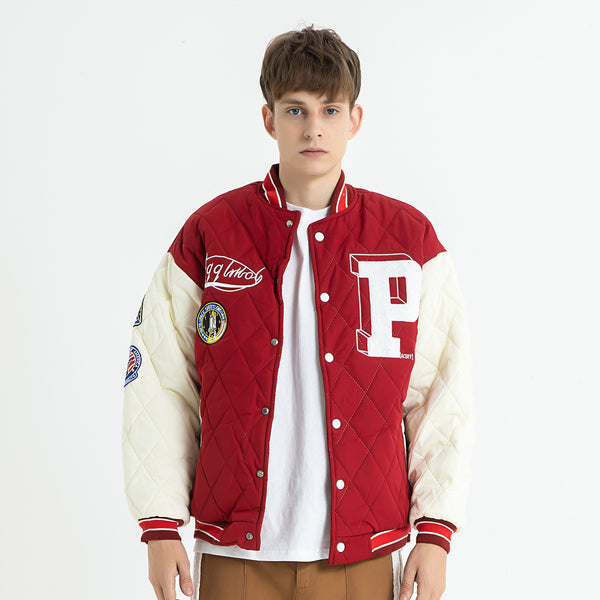 Winter New Down Embroidered Cardigan Baseball Jacket