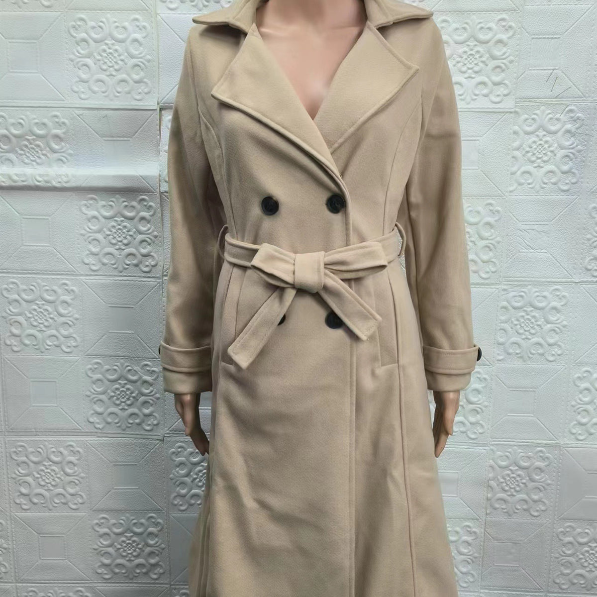 Women's Coat Woolen Extended Suit Collar Trench Coat