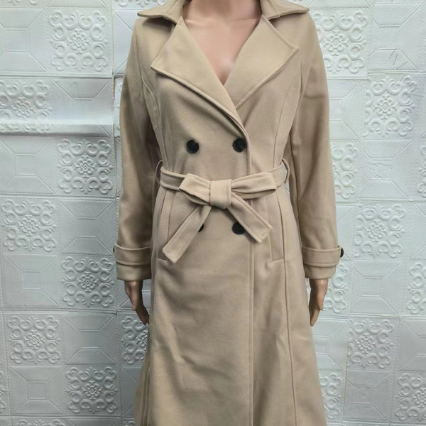 Women's Coat Woolen Extended Suit Collar Trench Coat