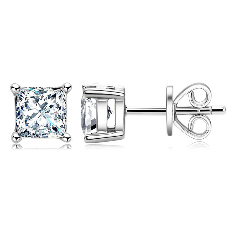 0.5 Carat Moissanite Earrings Simple Sterling Silver