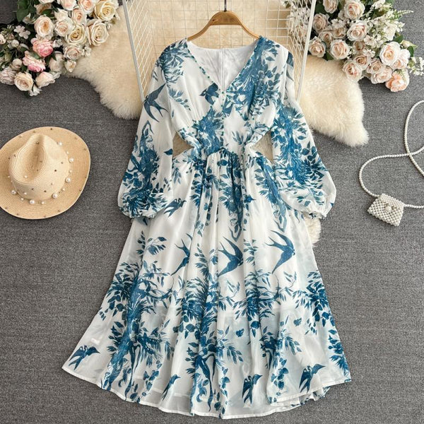 Women's Fashion Retro Chiffon Dress