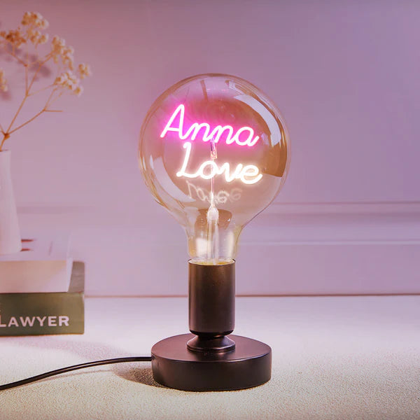 Custom Text Lamp, Edison Led Filament Modeling Lamp Soft Light Bulbs