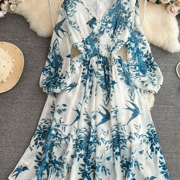 Women's Fashion Retro Chiffon Dress