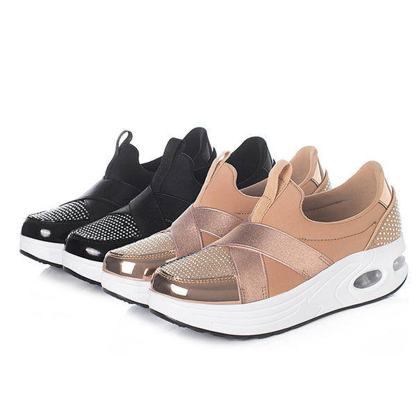 Air Cushion Rocking Shoes Women's Smooth Surface Increase Leisure Travel Running