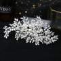 Bridal Handmade Silver Hair Comb Pearl Rhinestone Hair Accessories