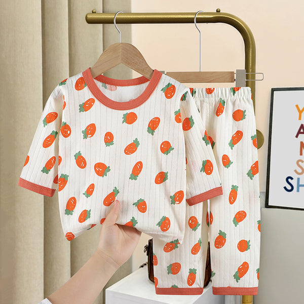 Summer New Children's Loungewear Boys Air Conditioning Clothes Korean Girls Cotton Thin Suit Baby Pajamas