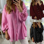 Fall New Solid Color Simple Loose Cotton And Linen Shirt