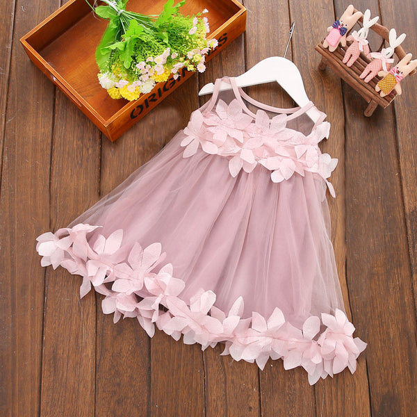 Summer New Girls' Lace Cappa Floral Dress Baby Dress Princess Dress C102