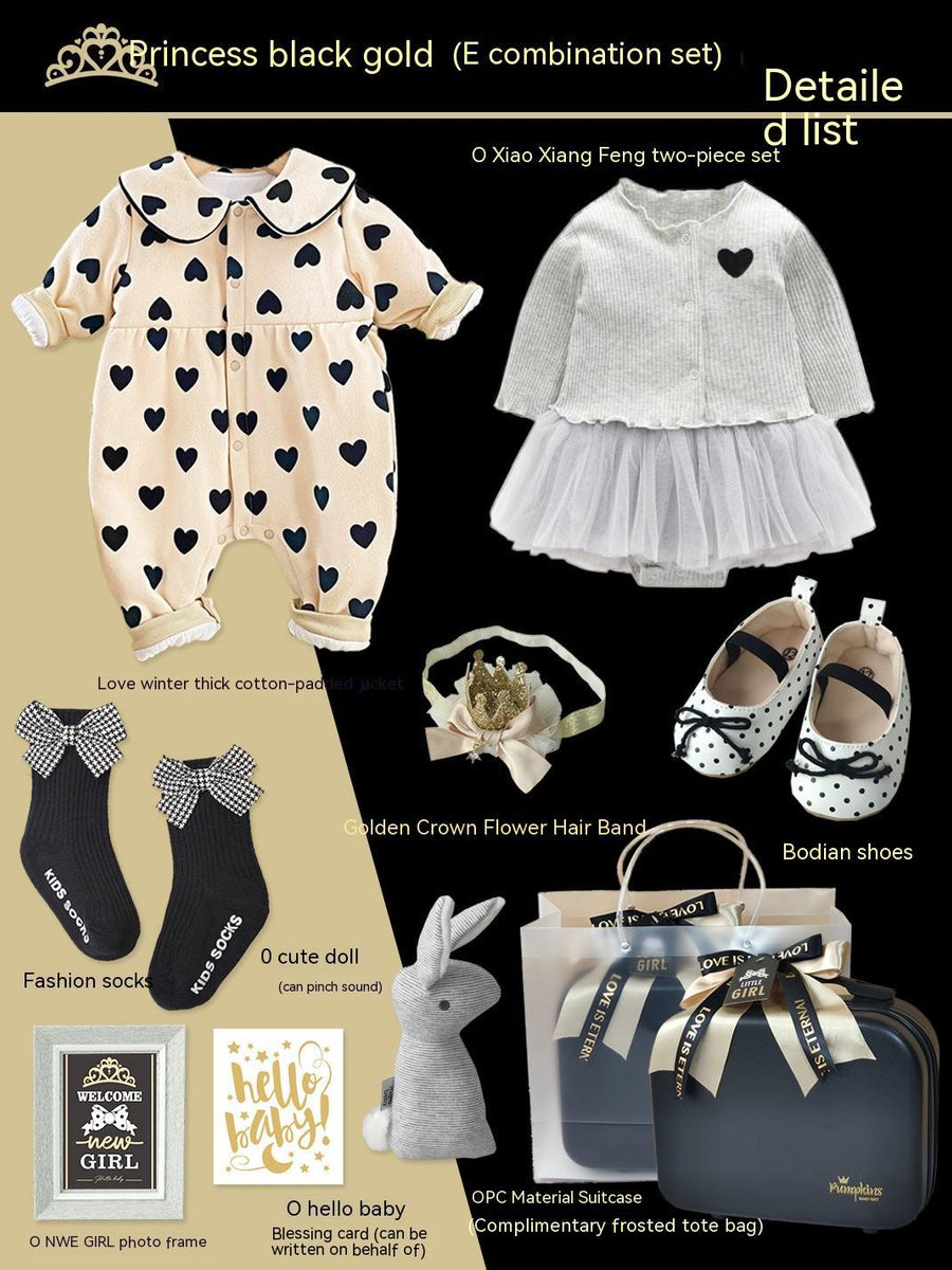 Baby Gift Package Little Princess Black Gold Dress Polka Dot Set