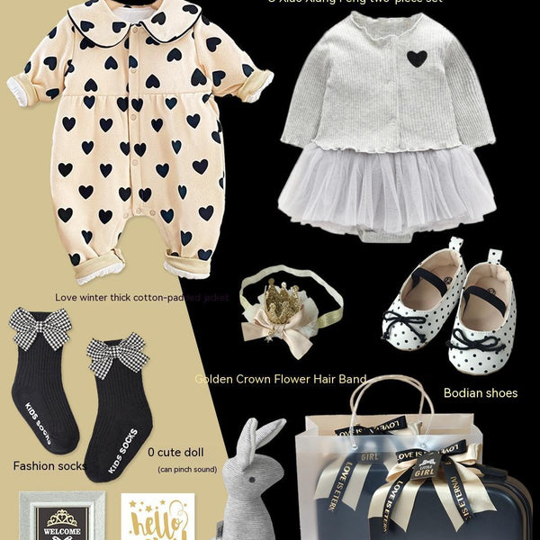 Baby Gift Package Little Princess Black Gold Dress Polka Dot Set