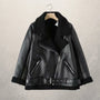 Women's motorcycle jacket leather jacket