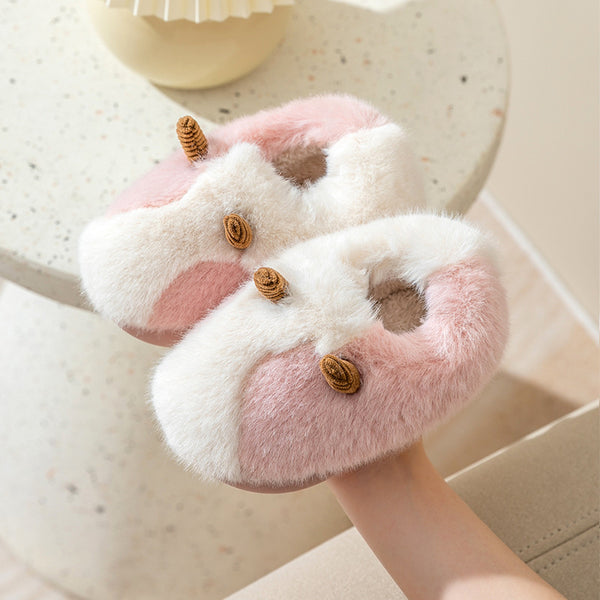 Children's Slippers Cotton Winter Fleece-lined Non-slip Baby Cotton Slippers