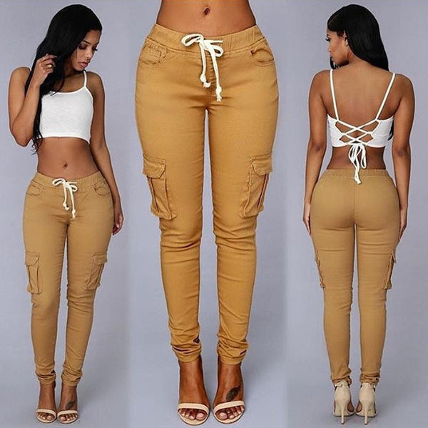 Women's multi-bag casual pants