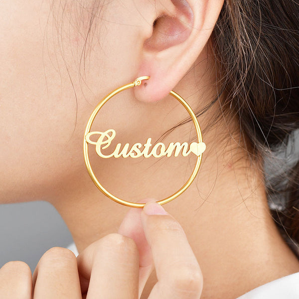 Exaggerated name earrings