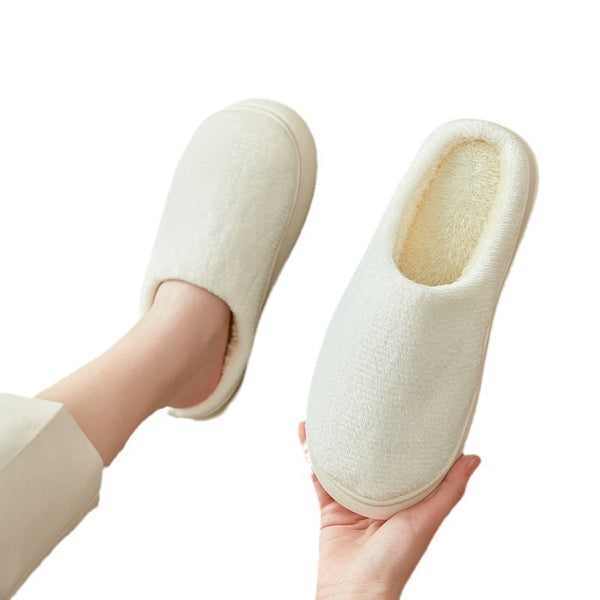 Fleece-lined Thickened Cotton Slippers Platform