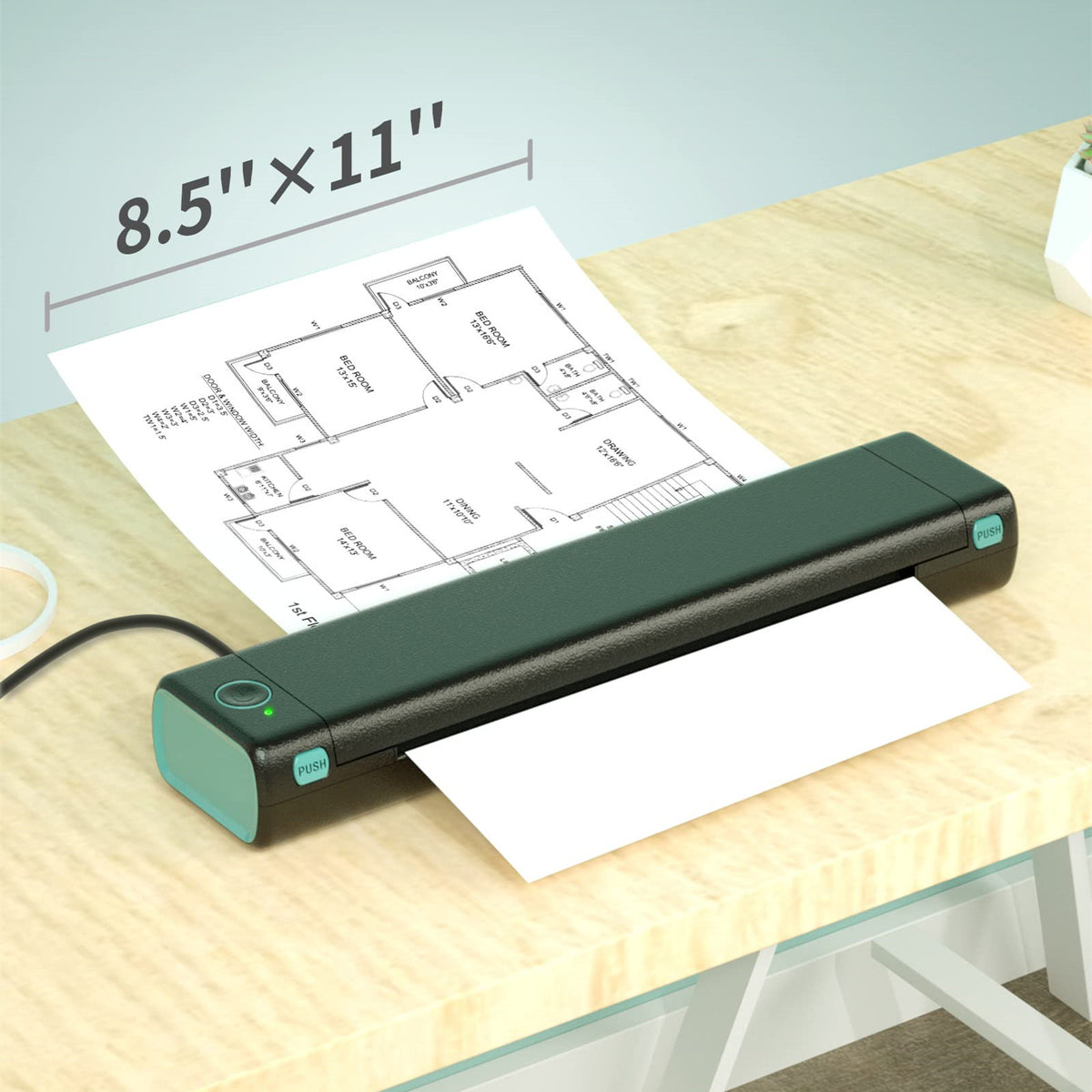 Phomemo M08F A4 Portable Wireless Bluetooth Thermal Printer for Travel & Mobile Office