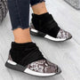 Women's New Casual Snake Print Flat Lace-up Sneakers