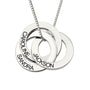 Silver Necklace Personalized Russian Interlocking Circles Necklace Gift  For Women