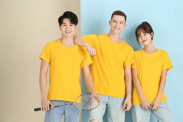 Solid Color Round Neck Short Sleeve Casual Advertising Shirt T-shirt