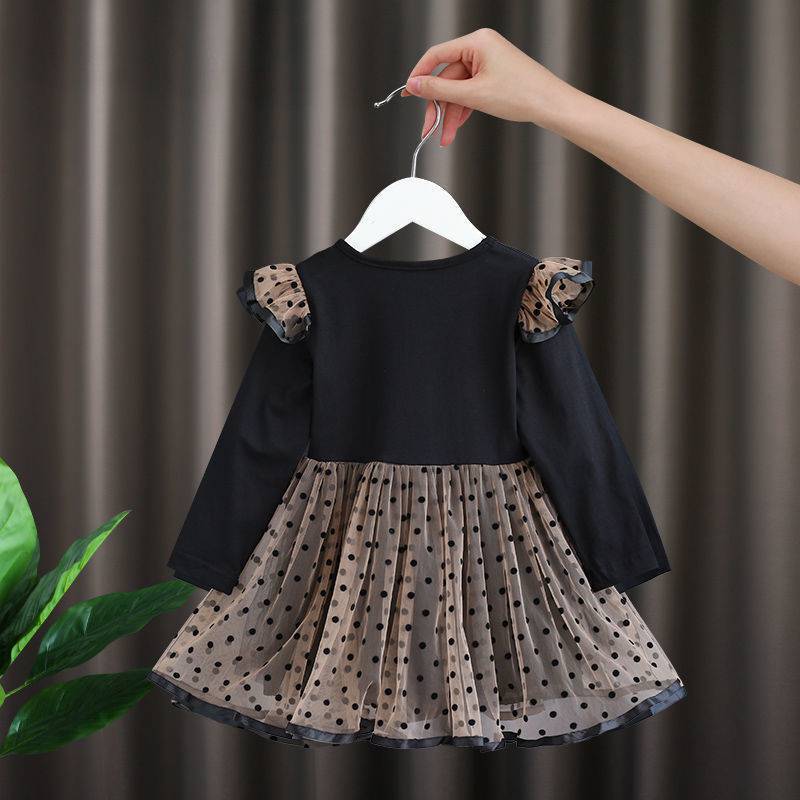 Children's Skirt Spring And Autumn Dress Western Style Long-sleeved Skirt