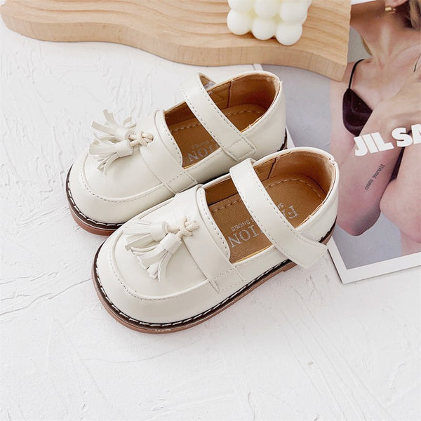 British Style Little Girl Leather Shoes Soft Bottom Baby Doug Single-layer Shoes Female