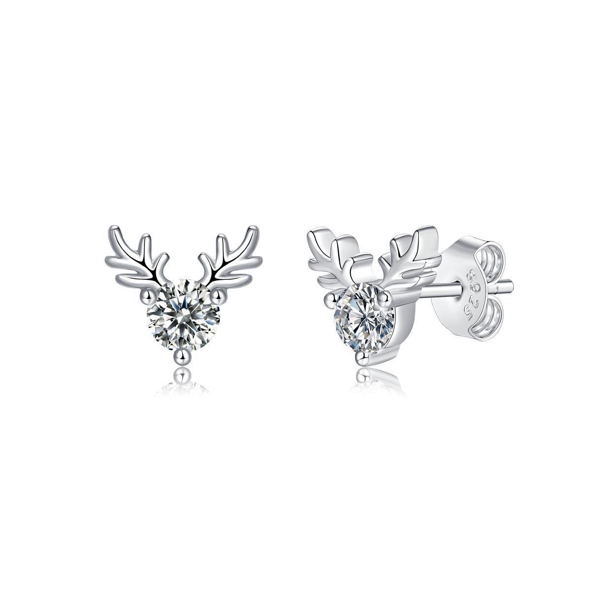 Moissanite One Deer Has Your Ear Studs 925 Silver Earrings Earring Silver Accessories Wholesale