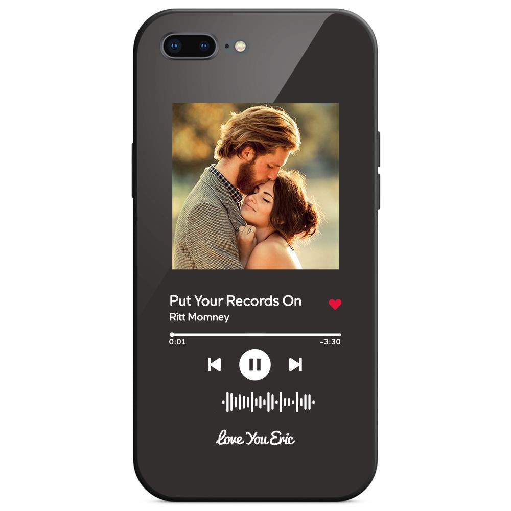 Custom Scannable Music Code Glass iPhone Cases with Picture