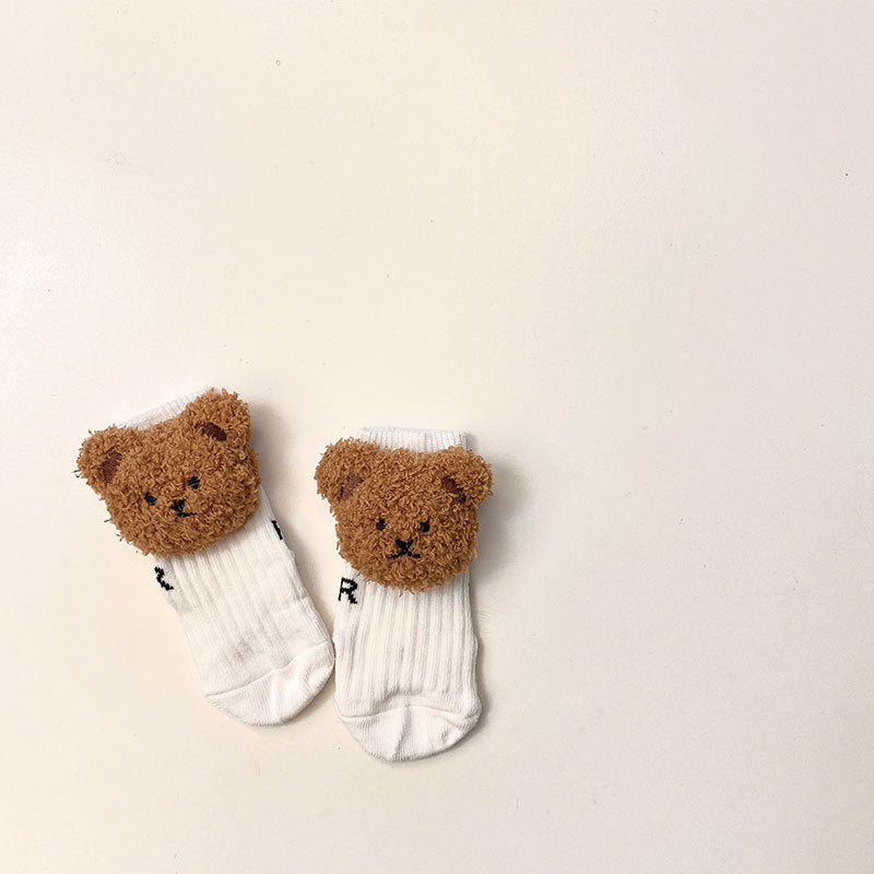 New Autumn And Winter Children's Socks Bear Tube Socks Doll For Babies Baby Socks