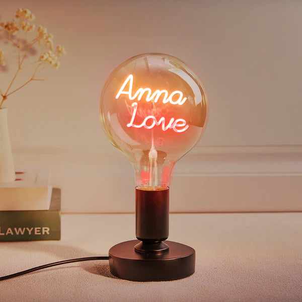 Custom Text Lamp, Edison Led Filament Modeling Lamp Soft Light Bulbs